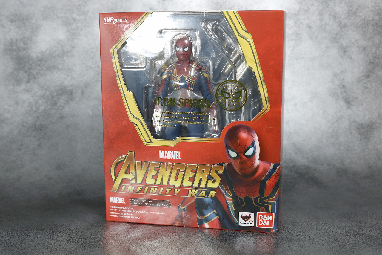 S.H.フィギュアーツ　アイアン　スパイダーマン　アベンジャーズ　インフィニティウォー　レビュー　パッケージ