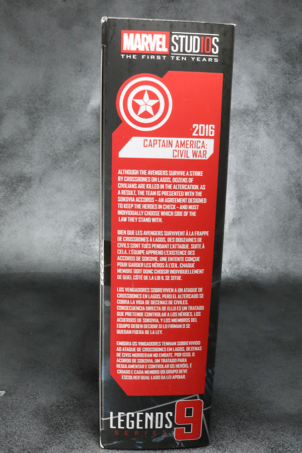 マーベルレジェンド　キャプテンアメリカ　シビルウォー　MCU10周年　レビュー　パッケージ