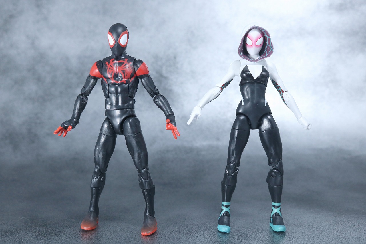 マーベルレジェンド　スパイダーグウェン　レビュー　スパイダーバース　全身　マイルズ・モラレス