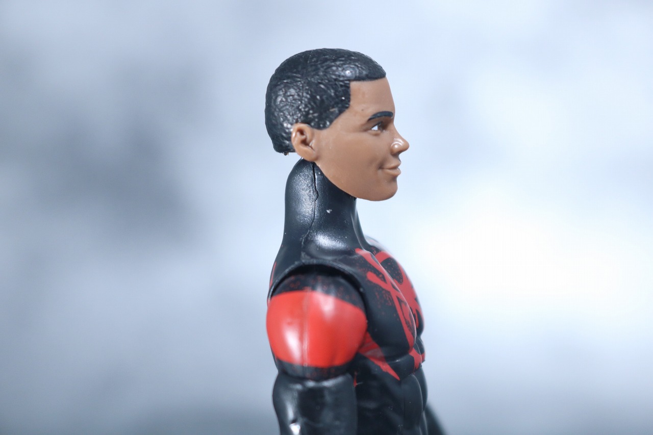 マーベルレジェンド　スパイダーマン　マイルス・モラレス　スパイダーバース　レビュー　付属品　素顔頭部