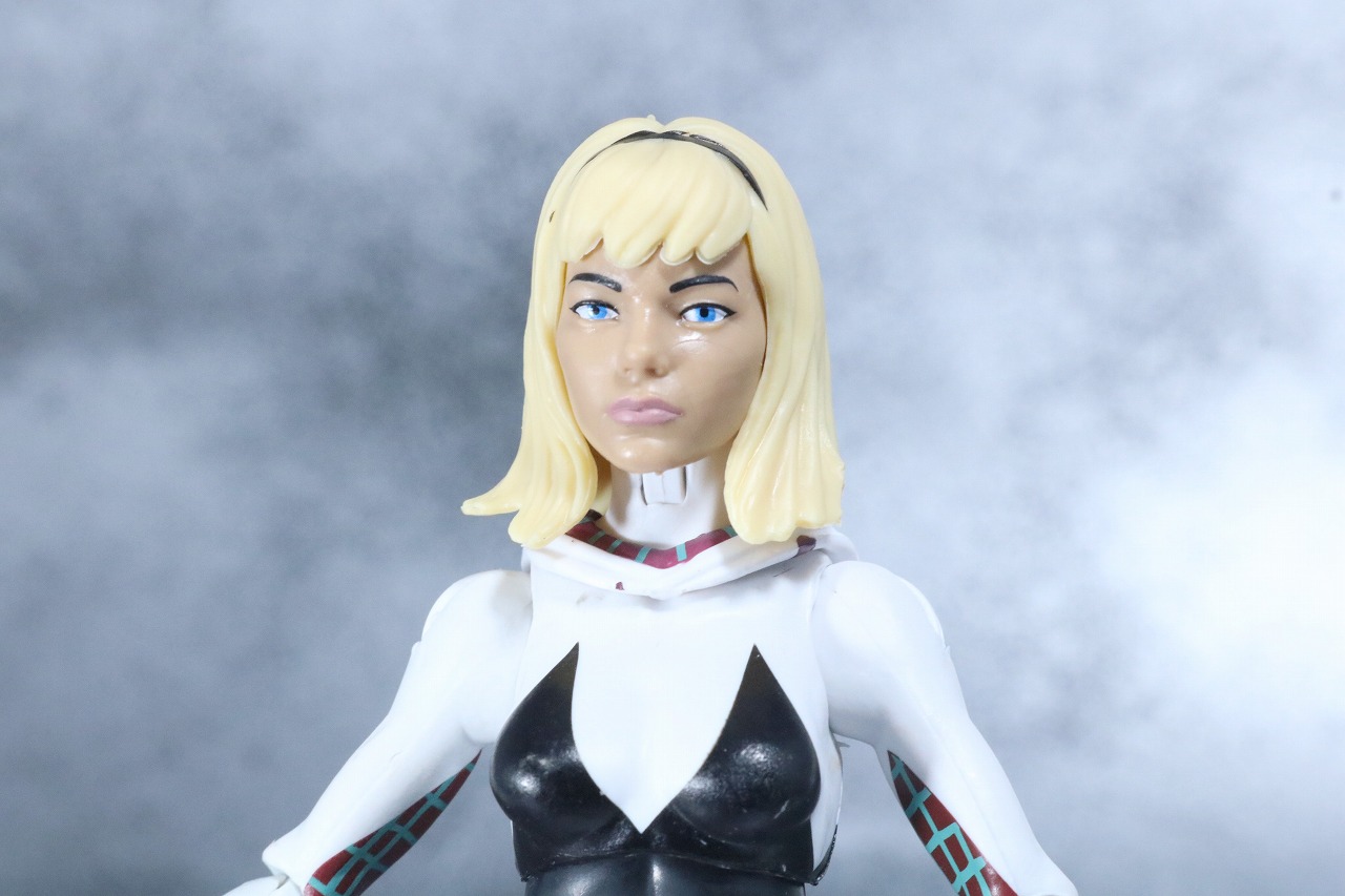 マーベルレジェンド　スパイダーグウェン　レビュー　スパイダーバース　付属品　グウェン・ステイシー　素顔頭部