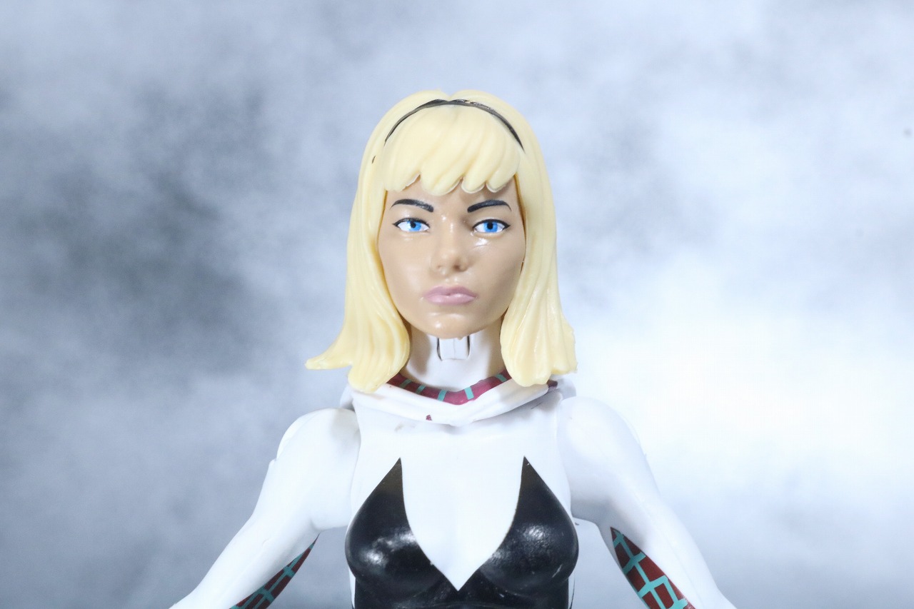 マーベルレジェンド　スパイダーグウェン　レビュー　スパイダーバース　付属品　グウェン・ステイシー　素顔頭部