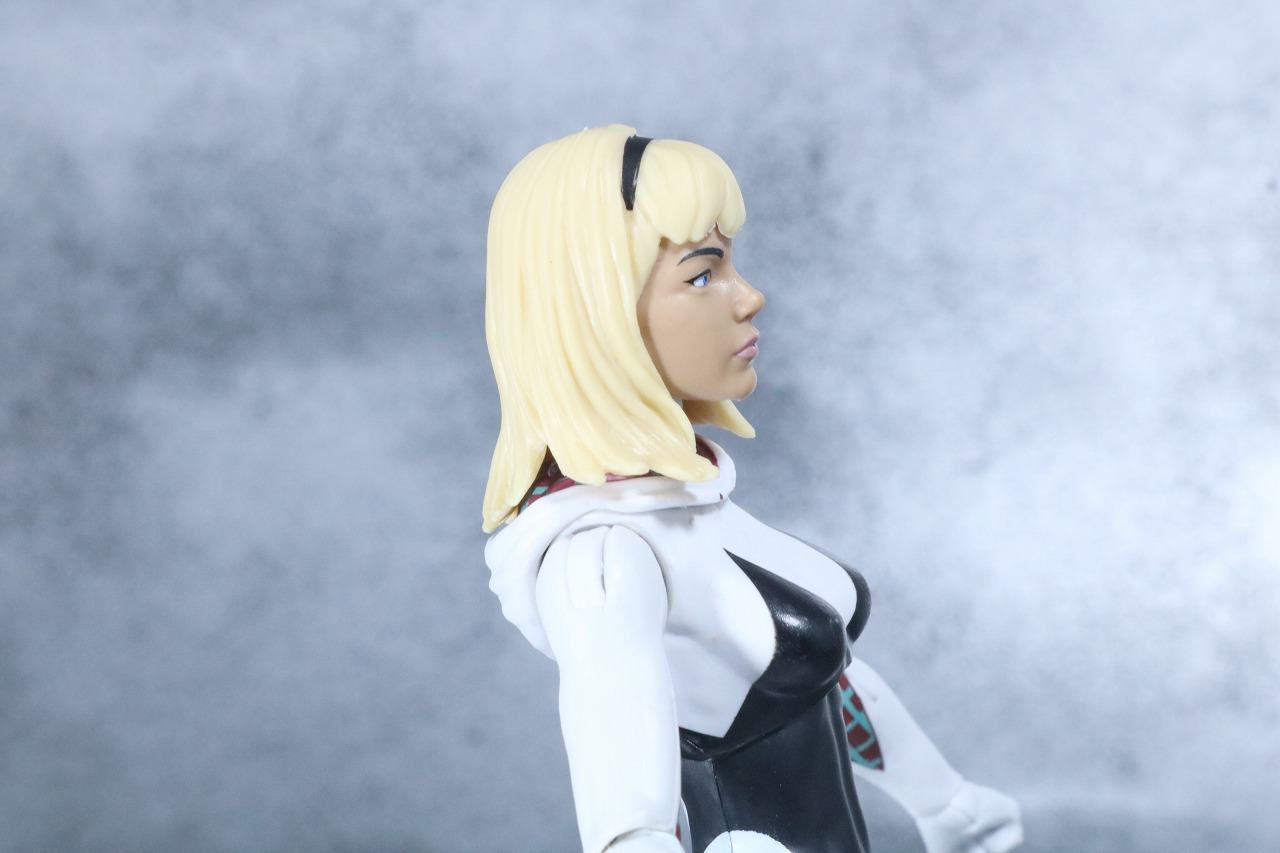 マーベルレジェンド　スパイダーグウェン　レビュー　スパイダーバース　付属品　グウェン・ステイシー　素顔頭部