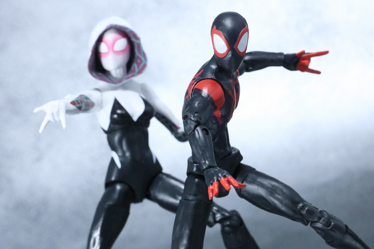 マーベルレジェンド　スパイダーマン　マイルス・モラレス　スパイダーバース　レビュー　アクション　スパイダーグウェン