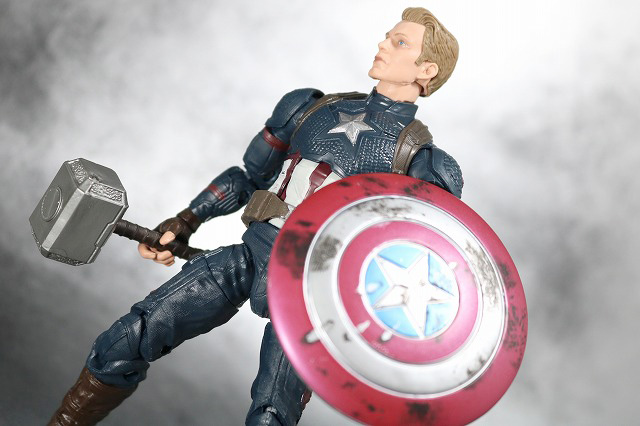 マーベルレジェンド　キャプテンアメリカ（アベンジャーズ／エンドゲーム）　レビュー　ムジョルニア　アクション