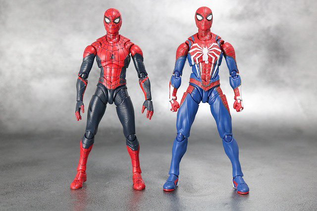 S.H.フィギュアーツ　スパイダーマン アドバンス・スーツ（Marvel's Spider-Man）　レビュー　全身　スパイダーマン　アップグレードスーツ　比較
