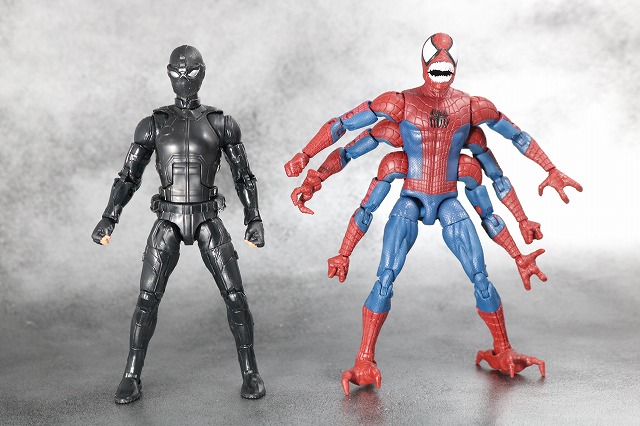 マーベルレジェンド　ドッペルゲンガー　スパイダーマン　レビュー　全身　スパイダーマン　ステルススーツ　比較