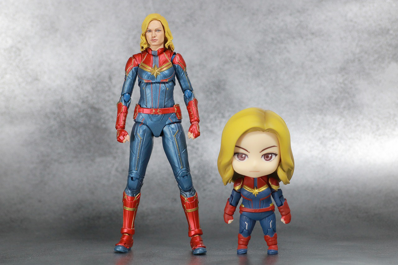 ねんどろいど　キャプテンマーベル　DX Ver.　レビュー　全身　S.H.フィギュアーツ　キャプテンマーベル　比較