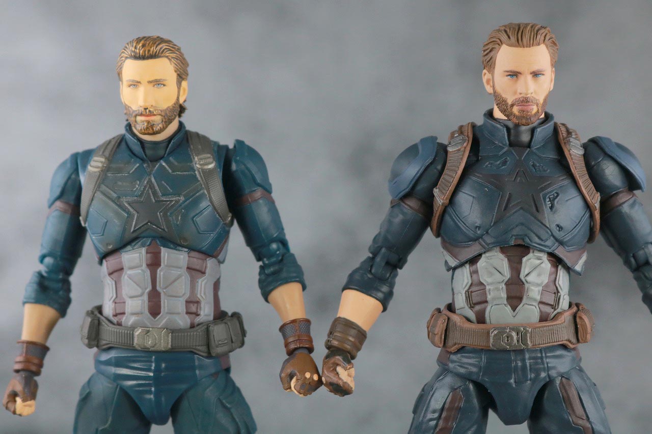 MAFEX　キャプテンアメリカ　アベンジャーズ　インフィニティウォー　レビュー　本体　フィギュアーツ　比較