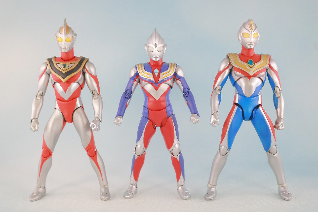 S.H.フィギュアーツ　ウルトラマンティガ マルチタイプ　真骨彫製法　レビュー　本体　ULTRA-ACT　ダイナ　ガイア　比較