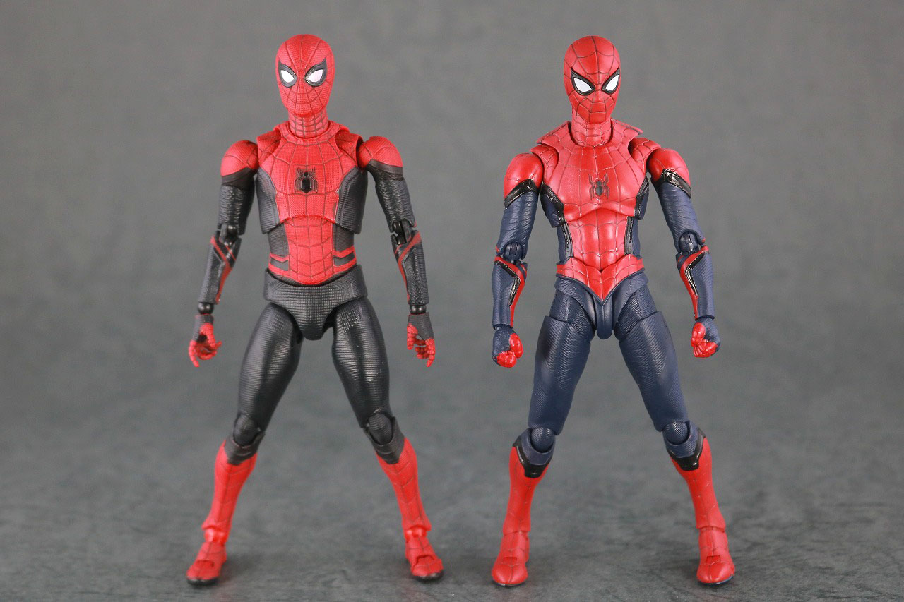 S.H.フィギュアーツ　スパイダーマン アップグレードスーツ（ノー・ウェイ・ホーム）　本体　MAFEX　比較