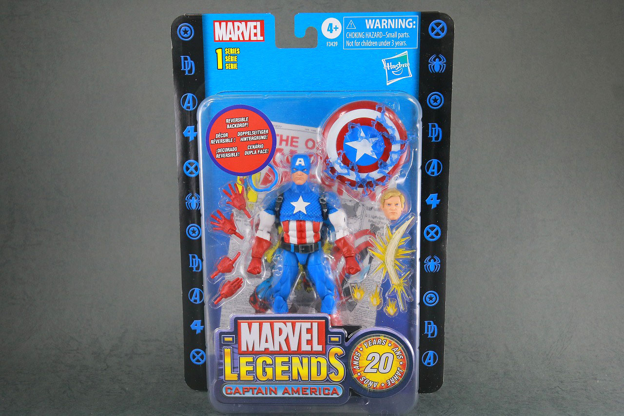 マーベルレジェンド　キャプテン・アメリカ　20周年記念　ブリスターパッケージ版　レビュー　パッケージ