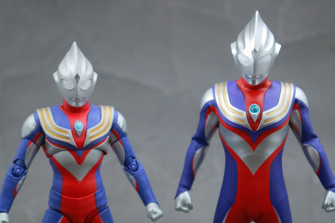 alphamax　アルファマックス　ウルトラマンティガ　マルチタイプ　レビュー　本体　S.H.フィギュアーツ　真骨彫製法　比較