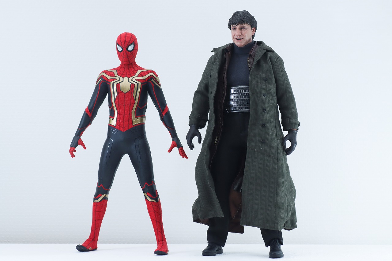 ホットトイズ　ムービー・マスターピース　ドクターオクトパス　スパイダーマン　ノー・ウェイ・ホーム　レビュー　本体　スパイダーマン　インテグレーテッドスーツ　比較