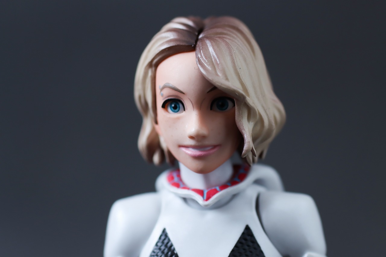 千値練 SVアクション　スパイダー・グウェン　レビュー　付属品　素顔ヘッド