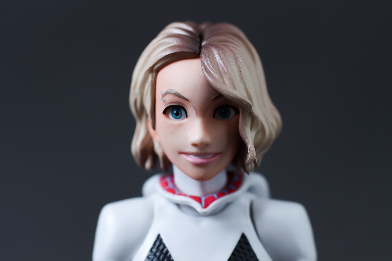 千値練 SVアクション　スパイダー・グウェン　レビュー　付属品　素顔ヘッド