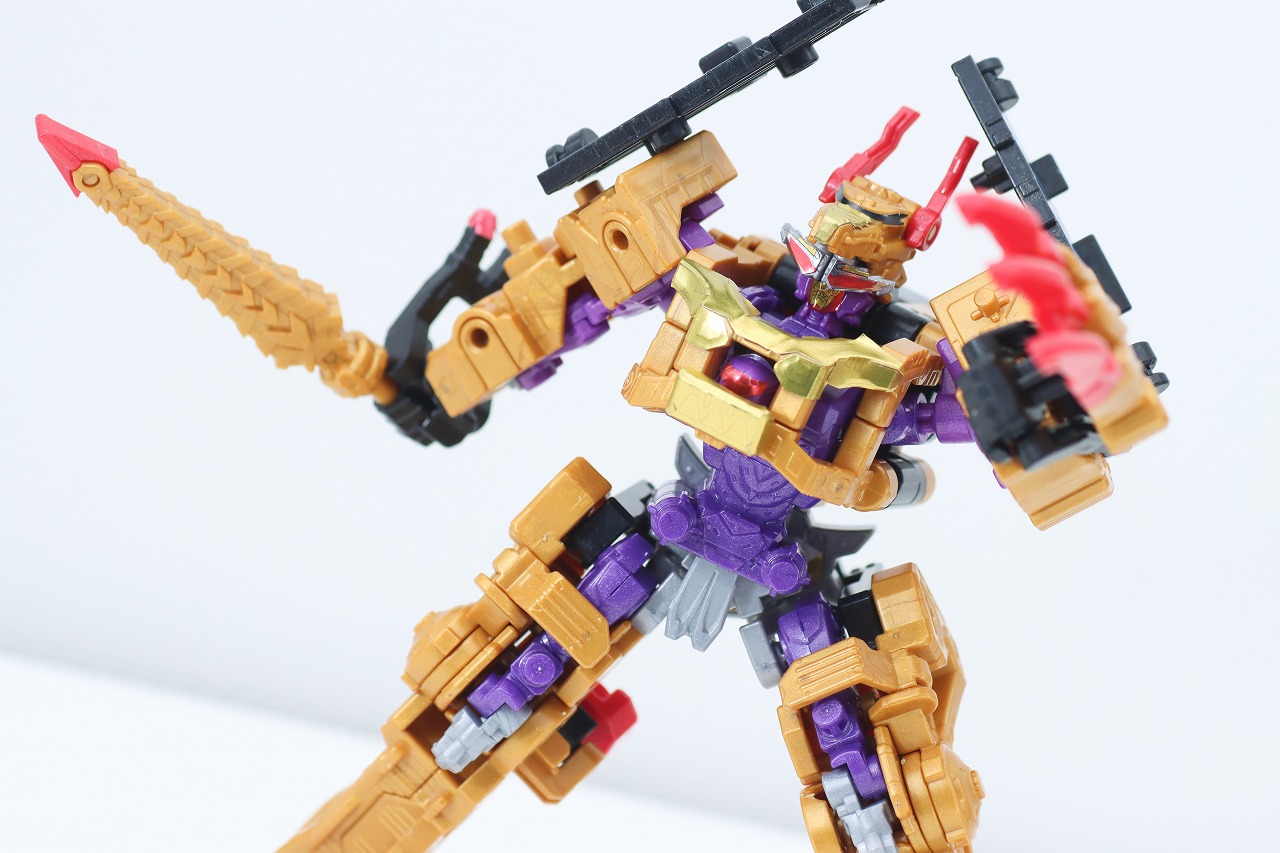 ミニプラ　トラドラオニタイジン極 お祭りメタリックVer.　レビュー　虎龍攻神（トラドラゴンジン）　アクション