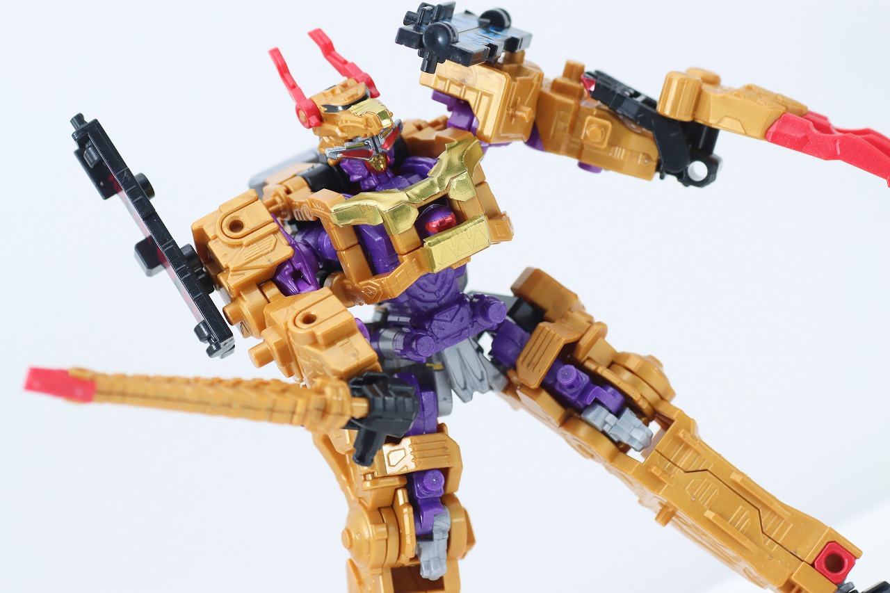 ミニプラ　トラドラオニタイジン極 お祭りメタリックVer.　レビュー　虎龍攻神（トラドラゴンジン）　アクション