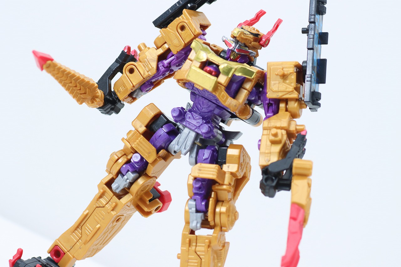 ミニプラ　トラドラオニタイジン極 お祭りメタリックVer.　レビュー　虎龍攻神（トラドラゴンジン）　アクション