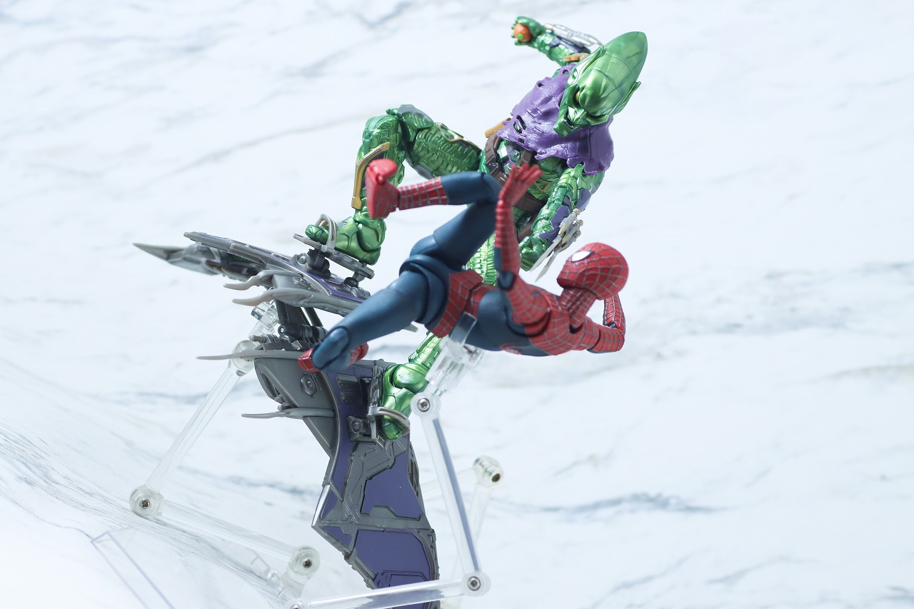 マーベルレジェンド　グリーン・ゴブリン アップグレードスーツ　レビュー　アクション　フレンドリーネイバーフッドスパイダーマン