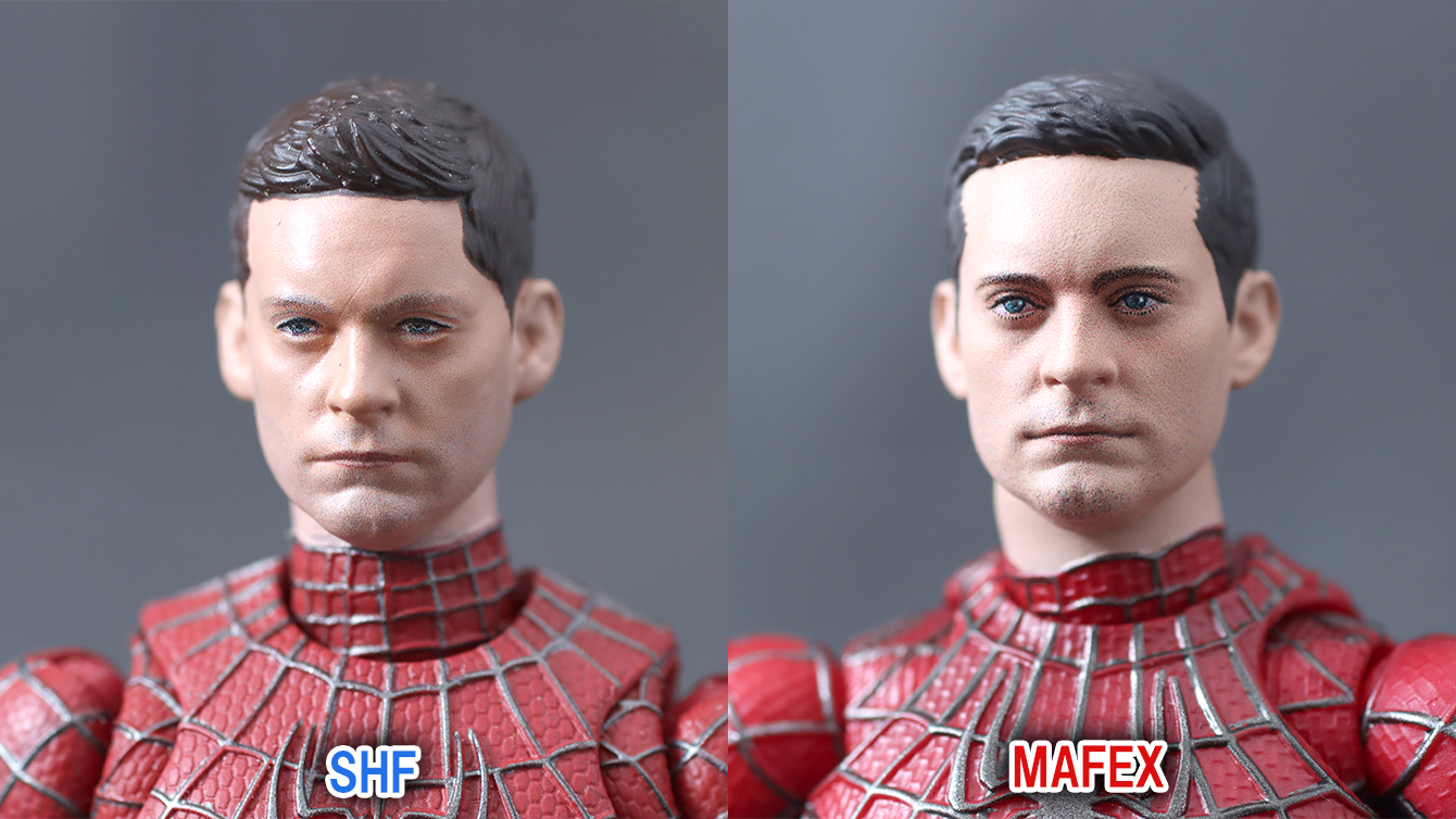 MAFEX　フレンドリー　ネイバーフッド　スパイダーマン　レビュー　付属品　ピーター・パーカー　素顔ヘッド　比較　S.H.フィギュアーツ