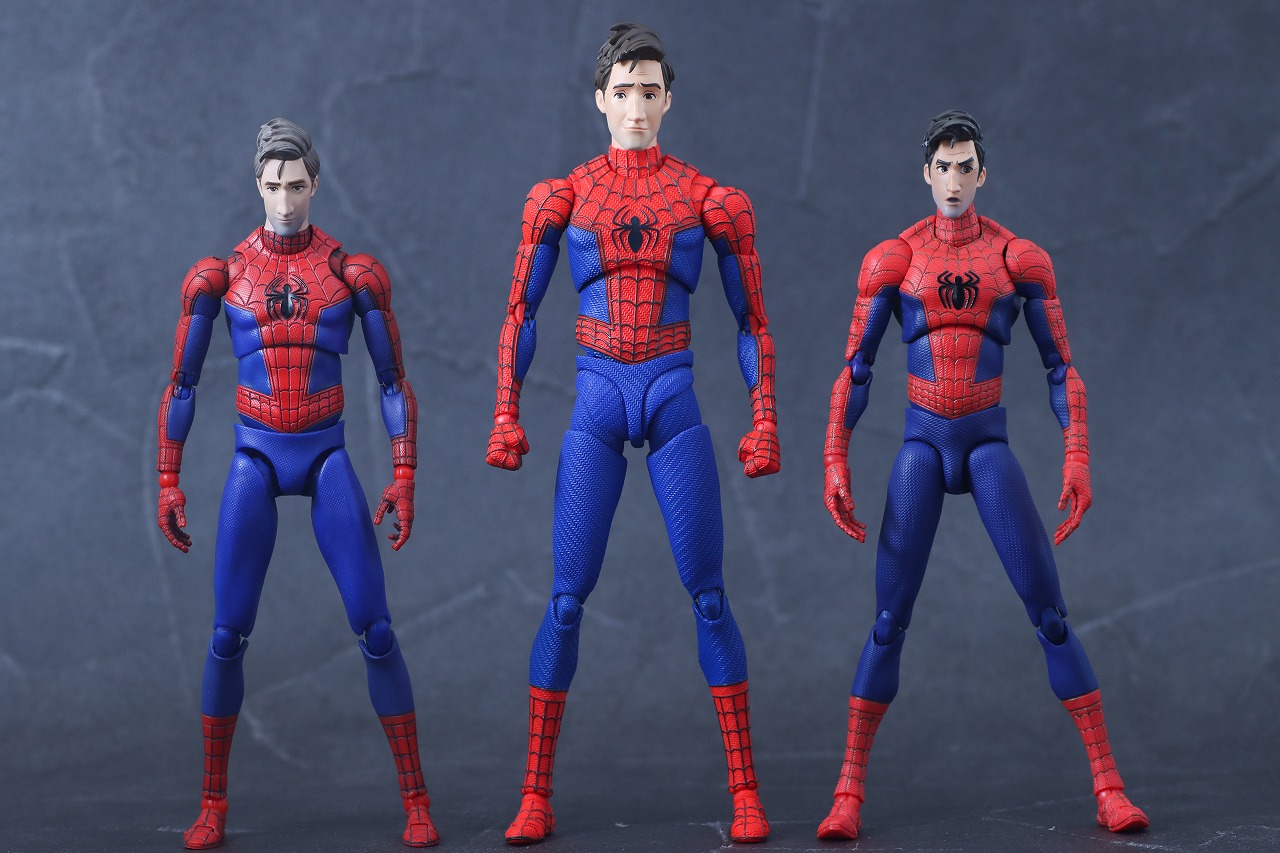 S.H.フィギュアーツ　ピーター・B・パーカー＆メイデイ・パーカー（スパイダーマン：アクロス・ザ・スパイダーバース）　レビュー　比較　MAFEX　千値練