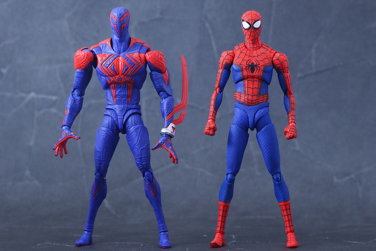 S.H.フィギュアーツ　ピーター・B・パーカー＆メイデイ・パーカー（スパイダーマン：アクロス・ザ・スパイダーバース）　レビュー　比較　スパイダーマン2099