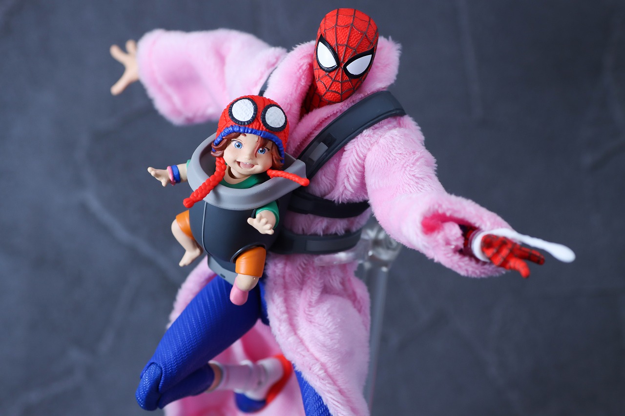 S.H.フィギュアーツ　ピーター・B・パーカー＆メイデイ・パーカー（スパイダーマン：アクロス・ザ・スパイダーバース）　レビュー　アクション
