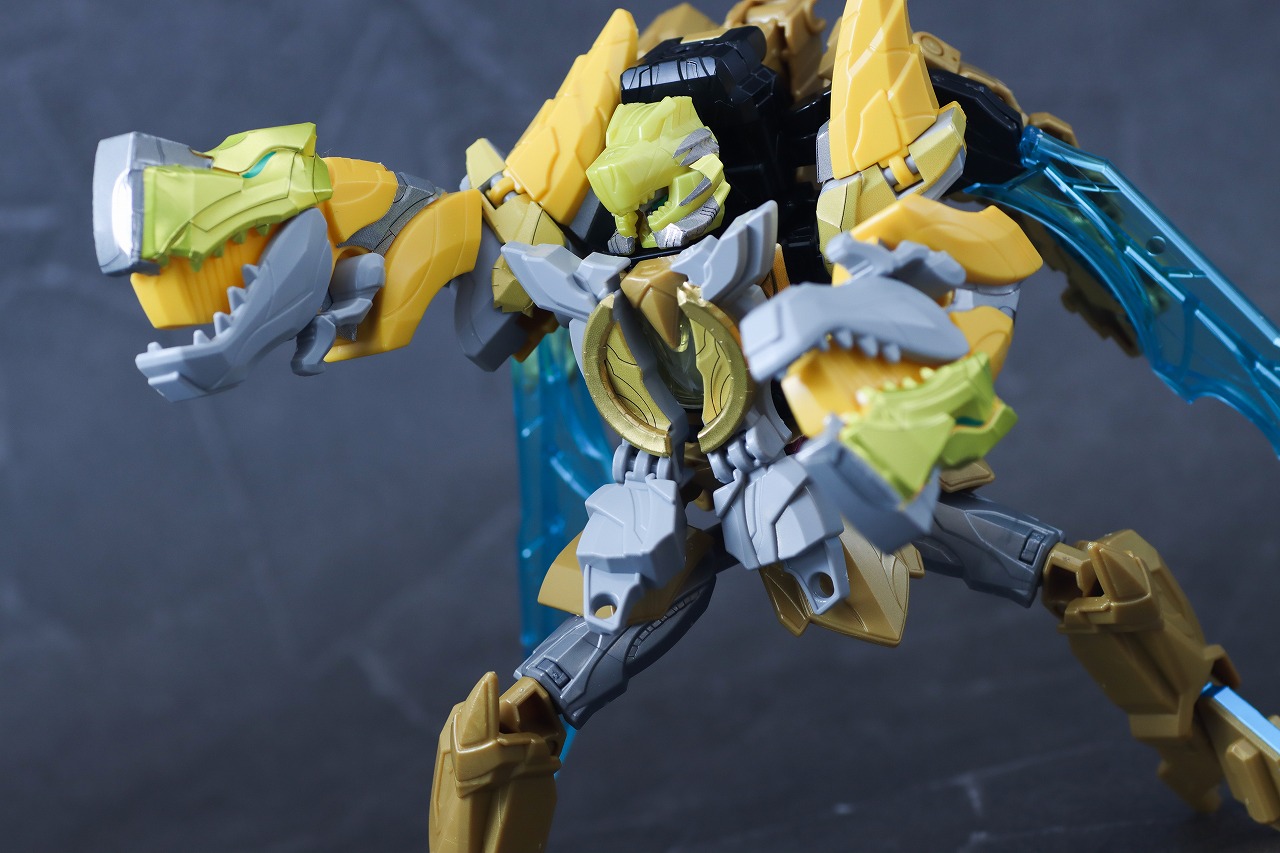 ミニプラ　ティラノハンマー50　テガソードイエロー　レビュー　アクション