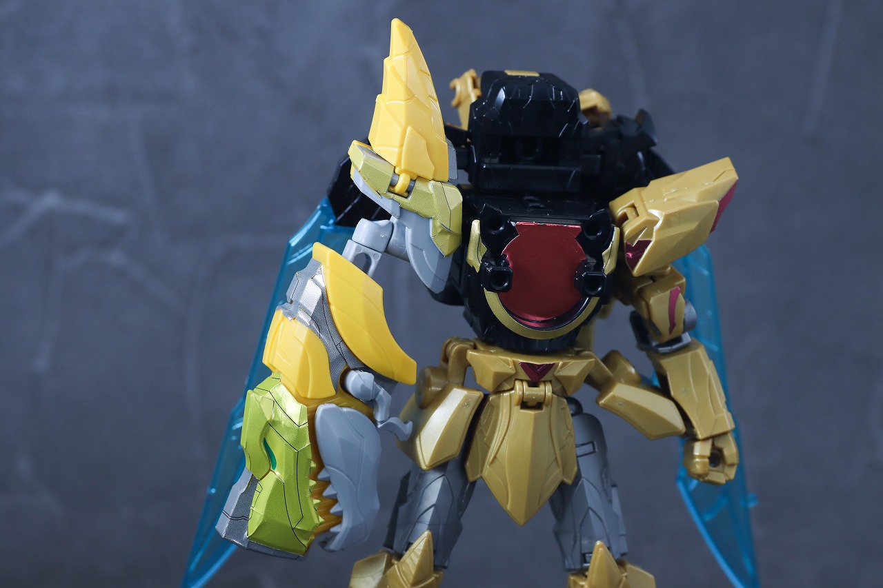 ミニプラ　ティラノハンマー50　テガソードイエロー　レビュー　変形