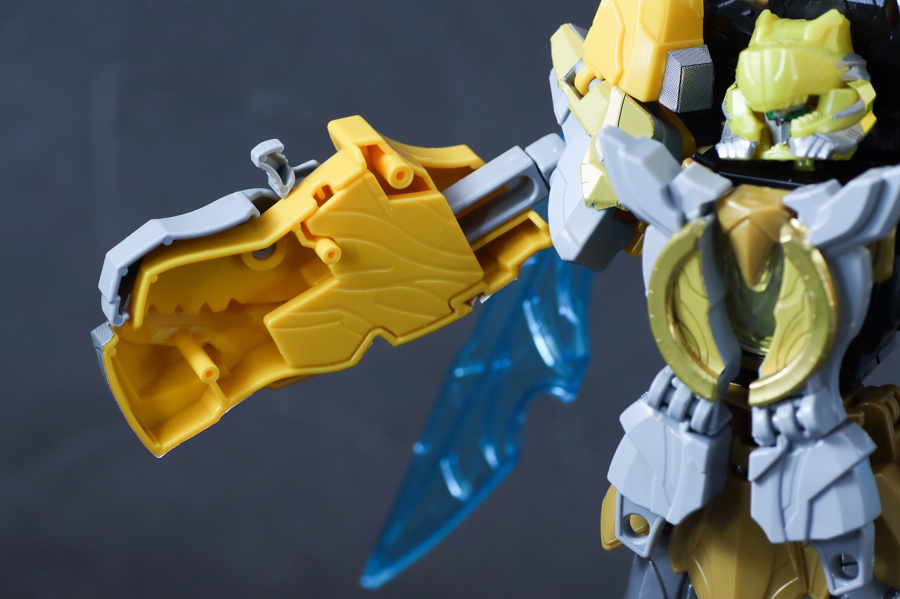 ミニプラ　ティラノハンマー50　テガソードイエロー　レビュー　可動範囲