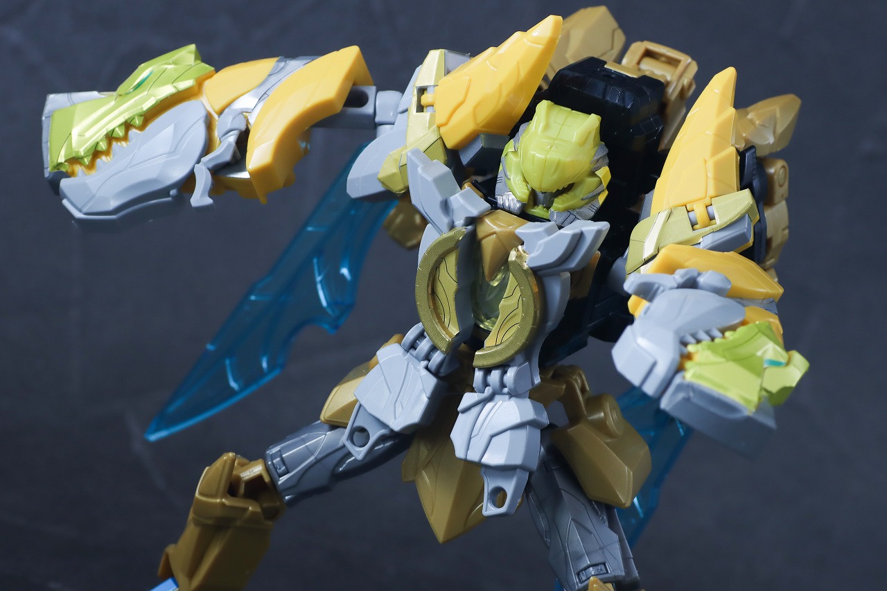 ミニプラ　ティラノハンマー50　テガソードイエロー　レビュー　アクション