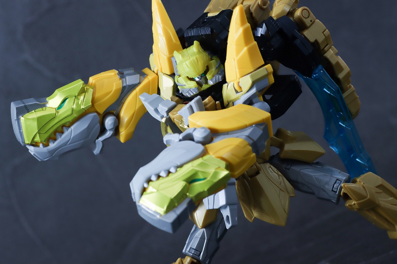 ミニプラ　ティラノハンマー50　テガソードイエロー　レビュー　アクション