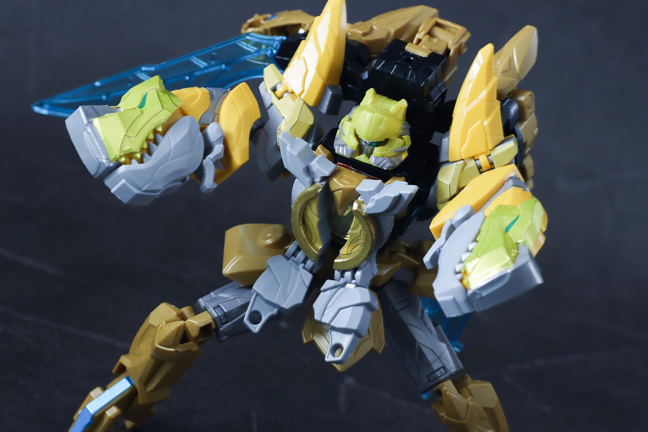 ミニプラ　ティラノハンマー50　テガソードイエロー　レビュー　アクション