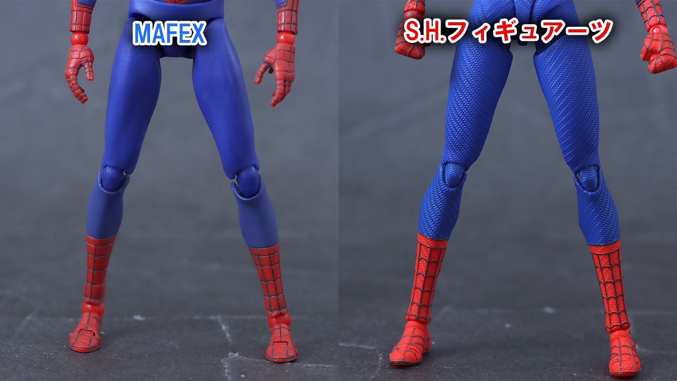 S.H.フィギュアーツ　ピーター・B・パーカー＆メイデイ・パーカー（スパイダーマン：アクロス・ザ・スパイダーバース）　レビュー　比較　MAFEX