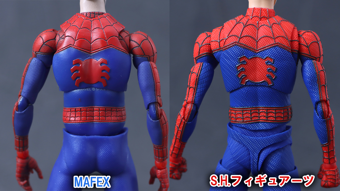 S.H.フィギュアーツ　ピーター・B・パーカー＆メイデイ・パーカー（スパイダーマン：アクロス・ザ・スパイダーバース）　レビュー　比較　MAFEX
