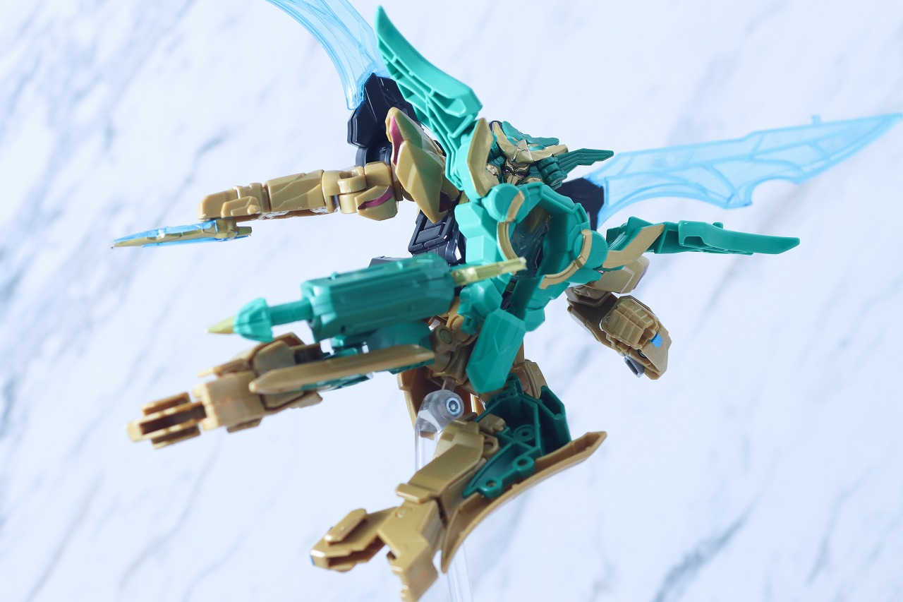 ミニプラ　テガソードグリーン　イーグルシューター50　レビュー　アクション