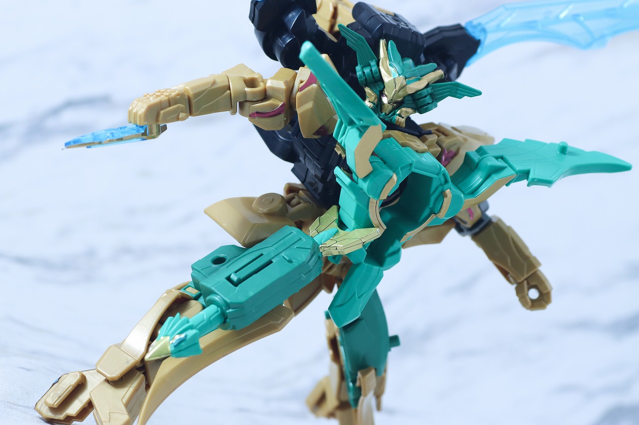 ミニプラ　テガソードグリーン　イーグルシューター50　レビュー　アクション