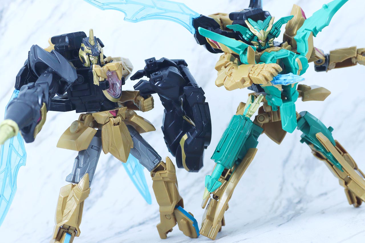 ミニプラ　テガソードブラック　ユニコーンドリル50　テガソードグリーン　イーグルシューター50　レビュー　アクション