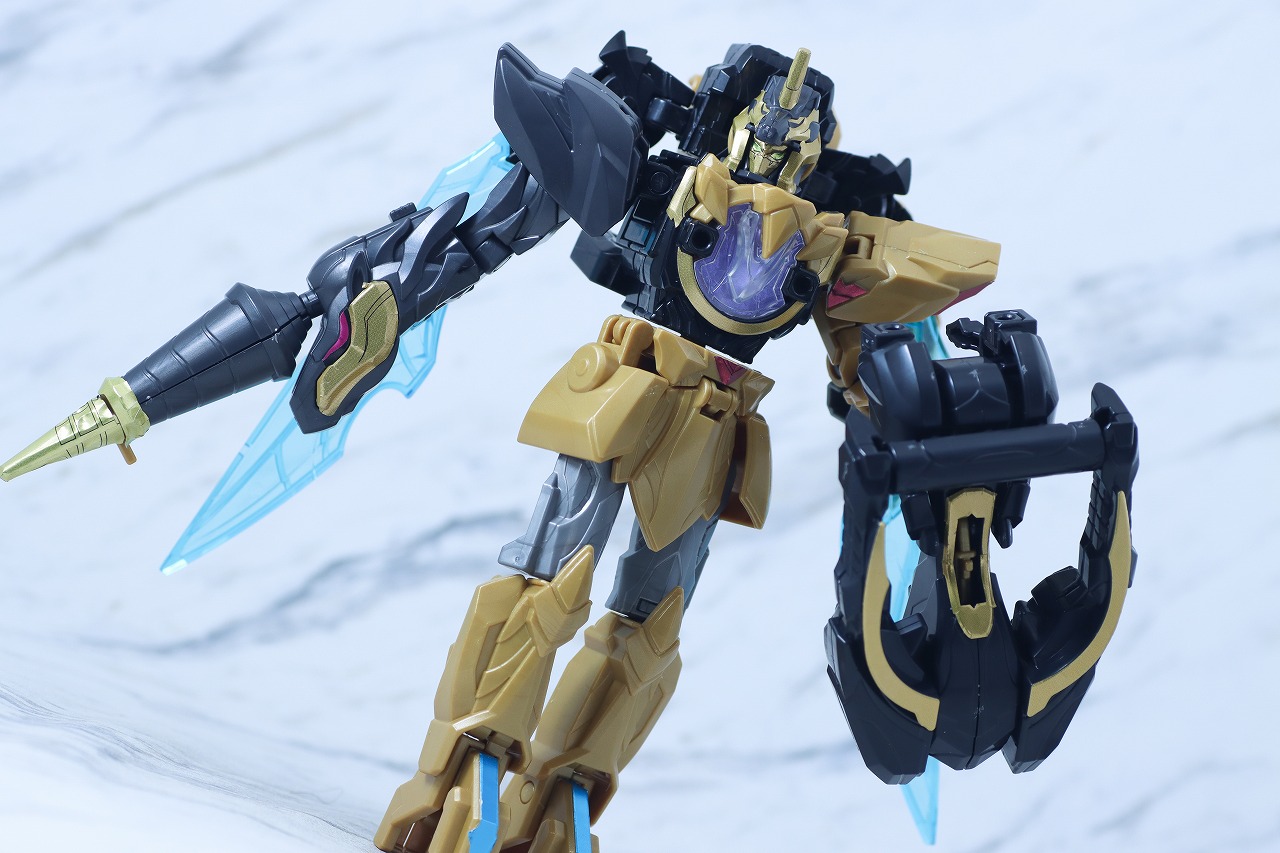 ミニプラ　テガソードブラック　ユニコーンドリル50　レビュー　アクション