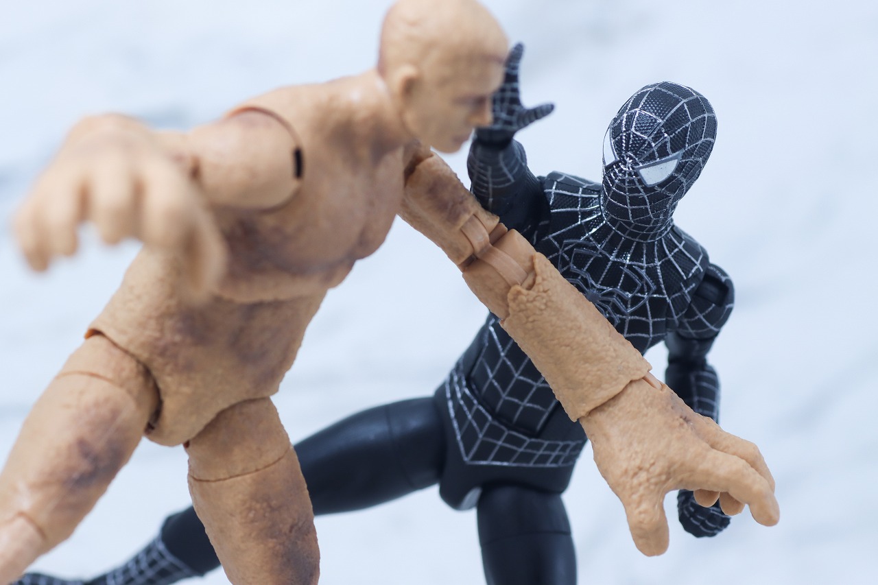 マーベルレジェンド　スパイダーマン ブラックスーツ（『スパイダーマン3』）　レビュー　アクション　サンドマン