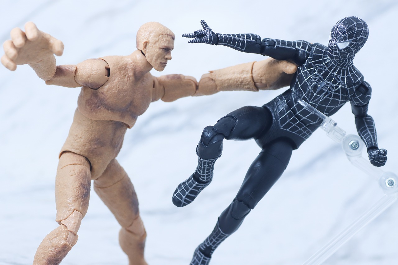 マーベルレジェンド　スパイダーマン ブラックスーツ（『スパイダーマン3』）　レビュー　アクション　サンドマン