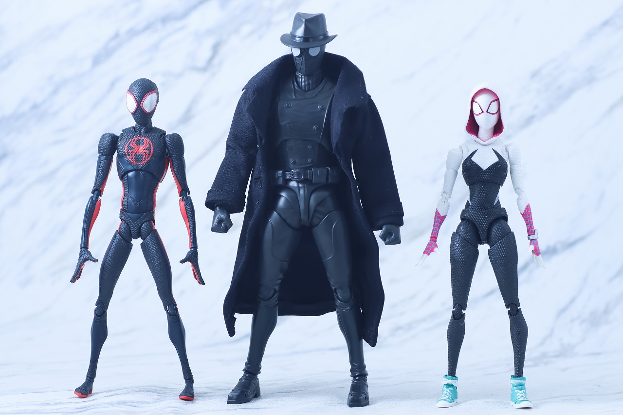 S.H.フィギュアーツ　スパイダーマン・ノワール　レビュー　比較　マイルス・モラレス　スパイダー・グウェン