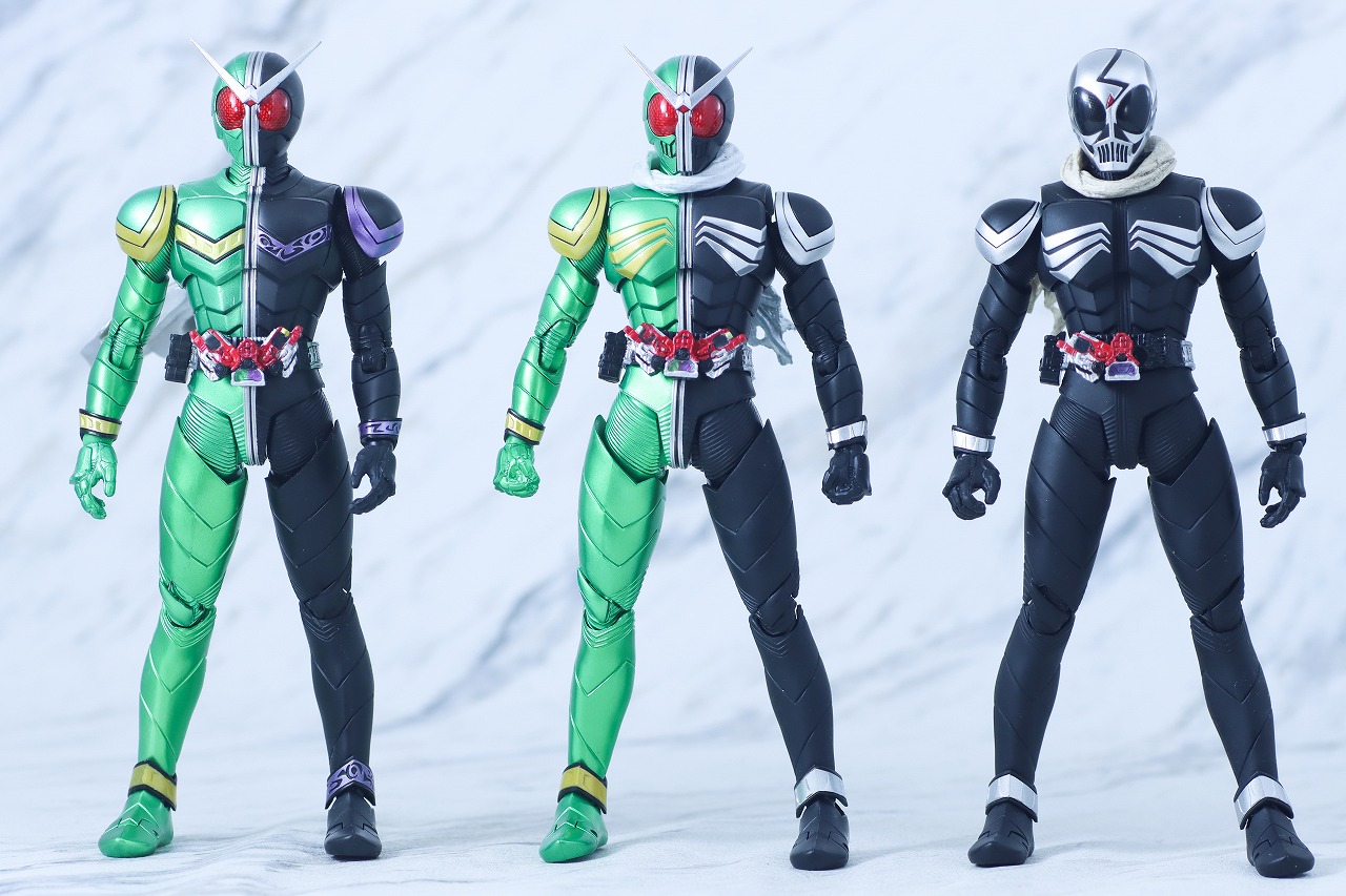 S.H.フィギュアーツ 真骨彫製法　仮面ライダーW サイクロンスカル　レビュー　本体 比較　サイクロンジョーカー　仮面ライダースカル