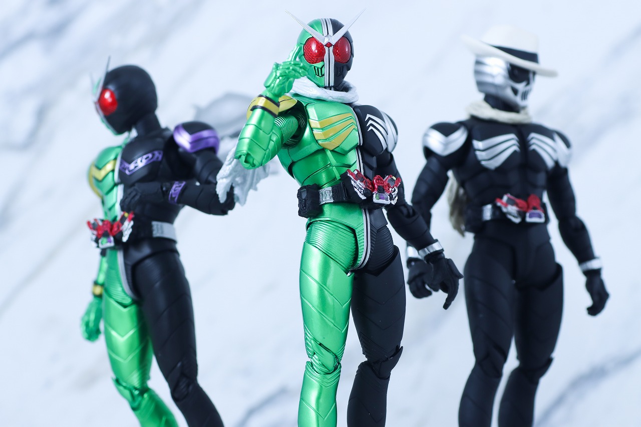 S.H.フィギュアーツ 真骨彫製法　仮面ライダーW サイクロンスカル　レビュー　アクション　サイクロンジョーカー　仮面ライダースカル