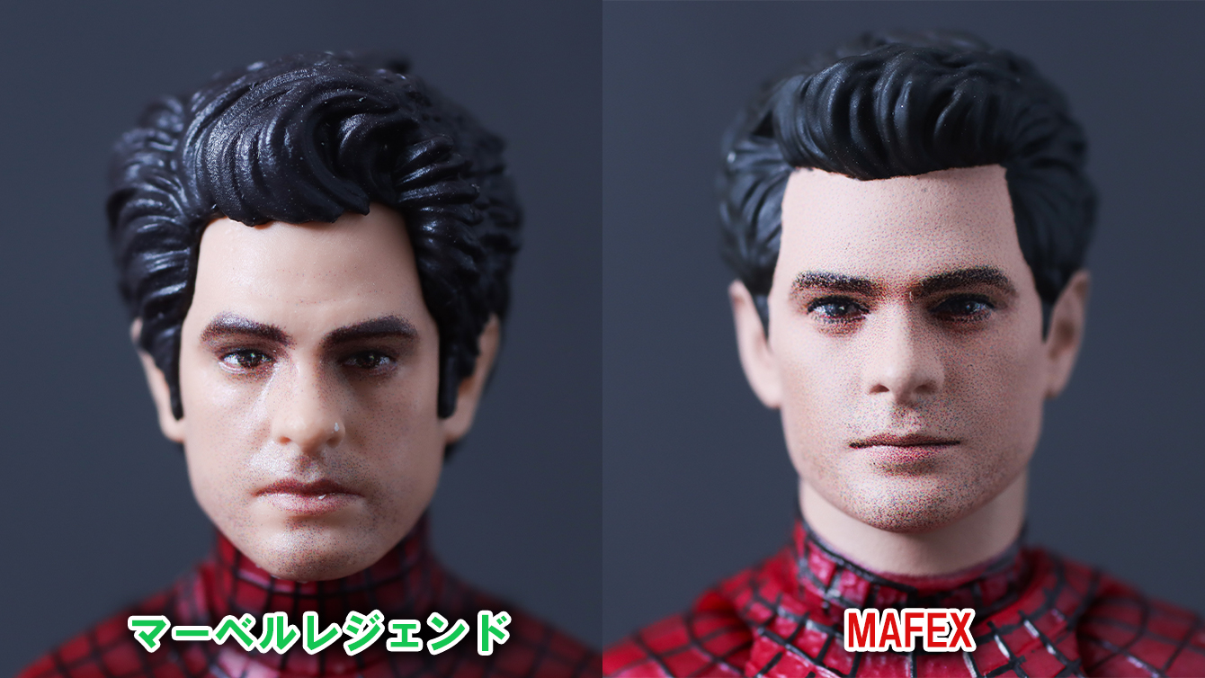 MAFEX　アメイジング・スパイダーマン（The Amazing Spider-Man2）　レビュー　付属品　ピーター・パーカー　アンドリュー・ガーフィールド　ヘッドパーツ　マーベルレジェンド　比較