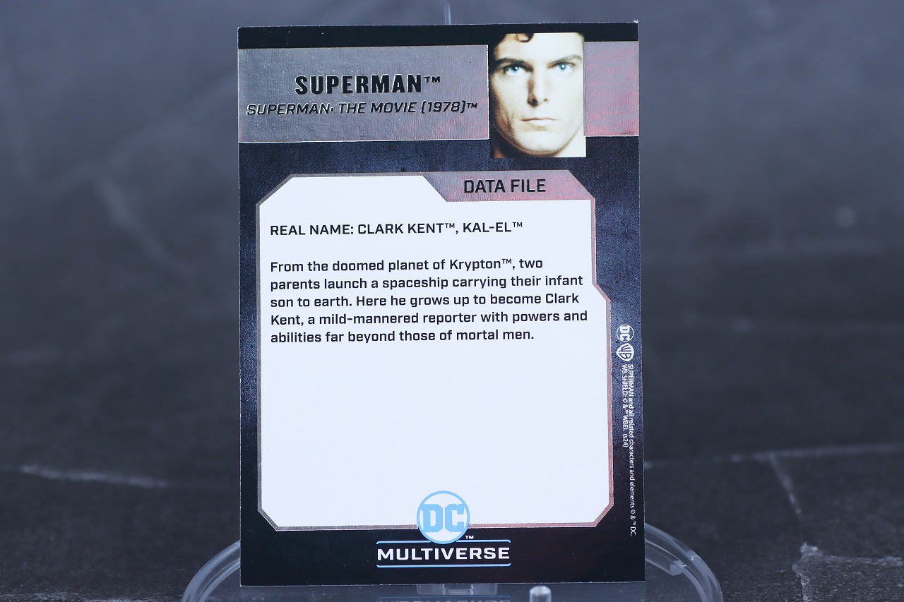 DCマルチバース　スーパーマン（1978）　レビュー　付属品　カード