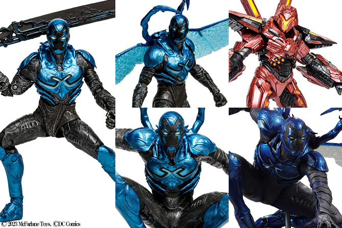 DCマルチバース『ブルー・ビートル』ラインナップが解禁！映画ロゴ台座のスタチューも登場
