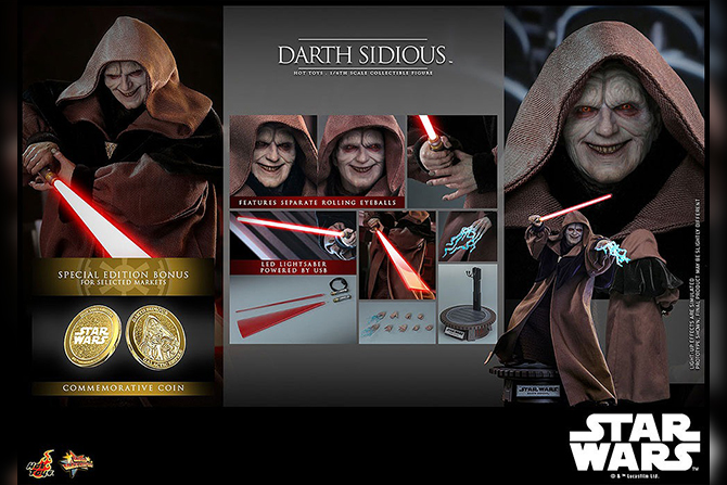 ホットトイズ ムービー・マスターピース ダース・シディアス（『スター・ウォーズ エピソード3／シスの復讐』） ボーナスアクセサリー付き