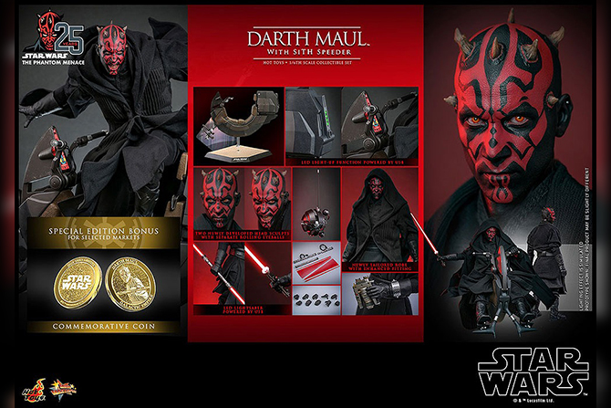 ホットトイズ ムービー・マスターピース ダース・モール＆シス・スピーダー（2.0） ボーナスアクセサリー付き